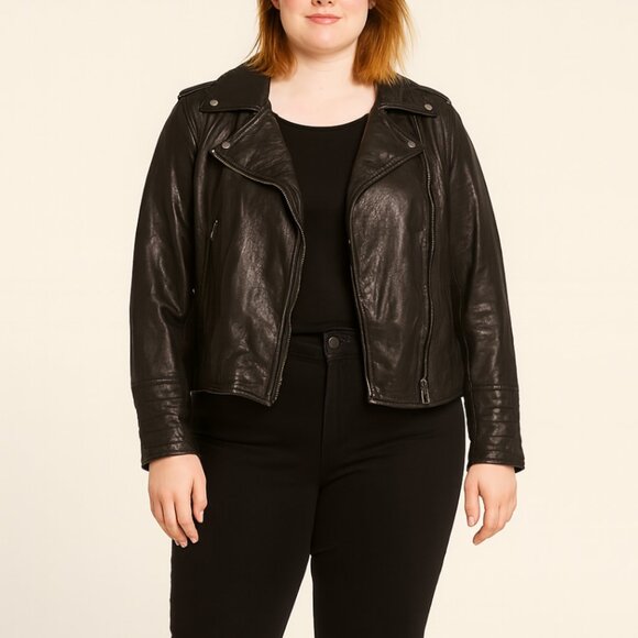 Classic Black Moto Leather Jacket - Picture 1 of 3